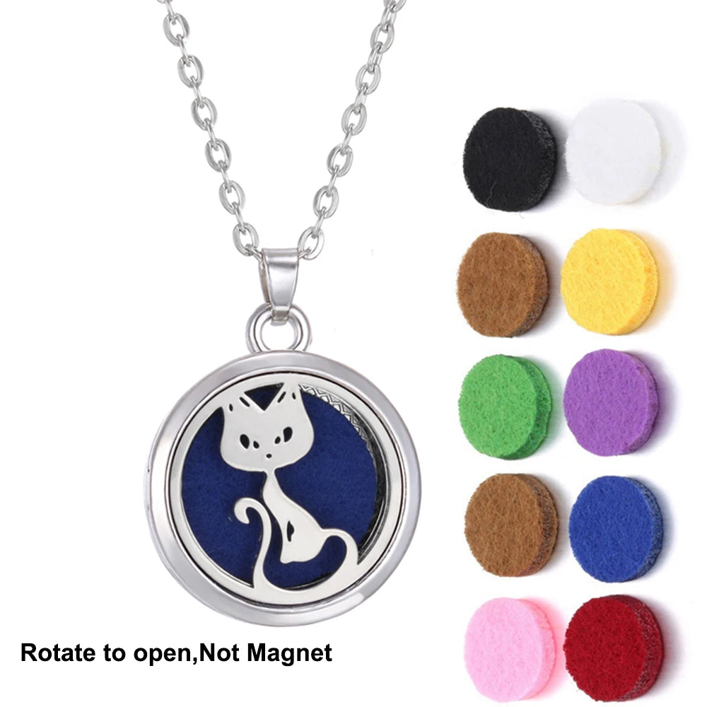 2023 New Aromatherapy Necklace Diffuser Pendant Aroma Jewelry Thread Rotate Open Locket Perfume Essential Oil Diffuser Necklace