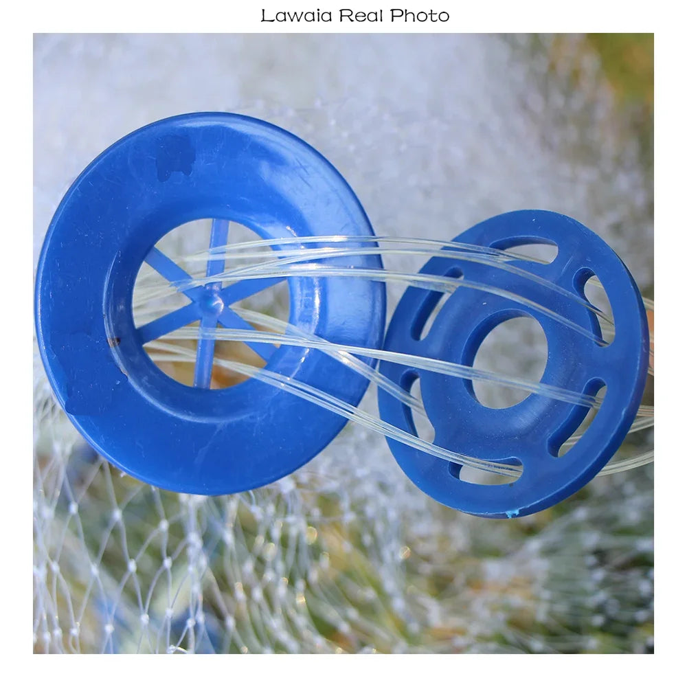 Lawaia Tiefloch-Wurfnetz aus Eisen und Stahl, Anhänger im Angebot, Fischernetz mit blauem Ring im amerikanischen Stil, kleine Maschenweite, Fangnetz