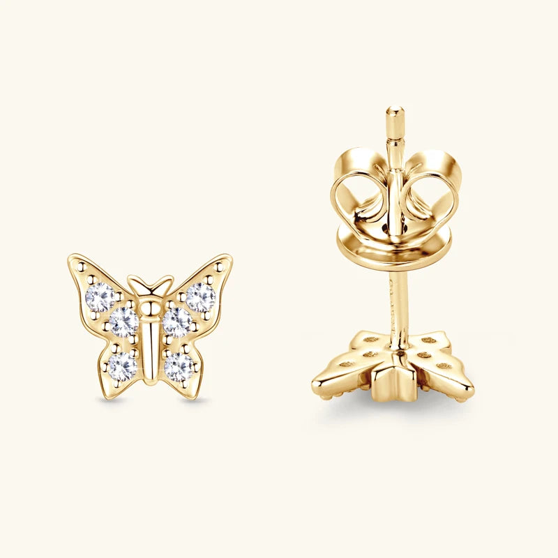 OXTAO Butterfly Earrings for Women Real 925 Silver Moissanite Earring Luxury Girls Ear Piercing Accessories Fancy Gift Jewelry