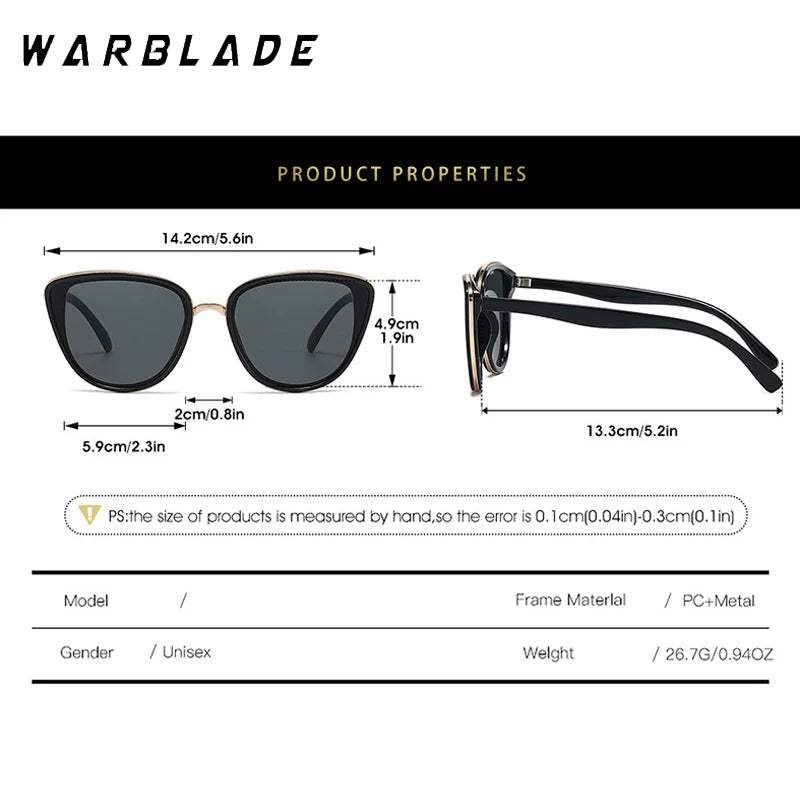 New Classic Cat Eye Women Sunglasses Vintage Luxury Brand Design Anti-glare Sun Glasses Female Fashion Driving Travelling Shades