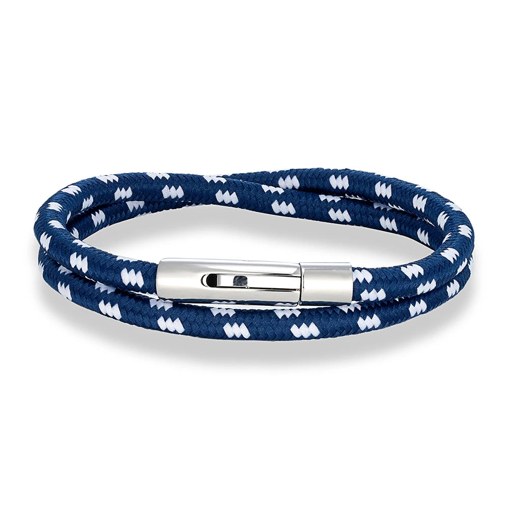 MKENDN Minimalist 5MM Nautical Rope Bracelet for Men Women Polished Stainless Steel Buckle Sailing Jewelry Homme Pulseras