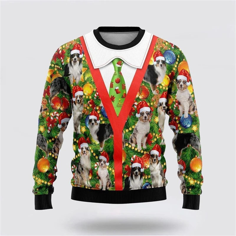 Christmas Fake Lapel Ugly Sweater For Men Hot Popular Loose Pullover Sweatshirt Festival Party Unique Gift Xmas Sweaters 2026
