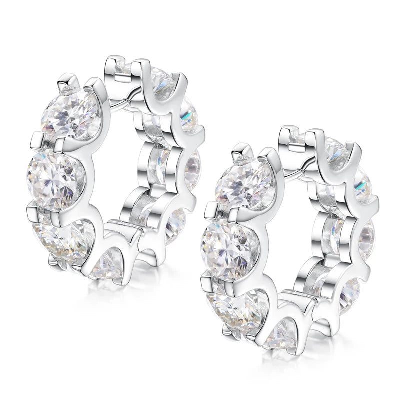 Classic Clip Earrings For Women S925 Sterling Silver  Moissanite Earring Fine Jewelry