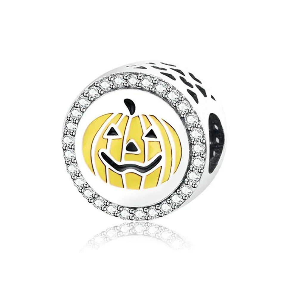 Night Glow Pumpkin,Skull,Vampire,Witch,Ghost Halloween Series Charm fit Pan Original Bracelet Holiday Jewelry DIY Fun Beads