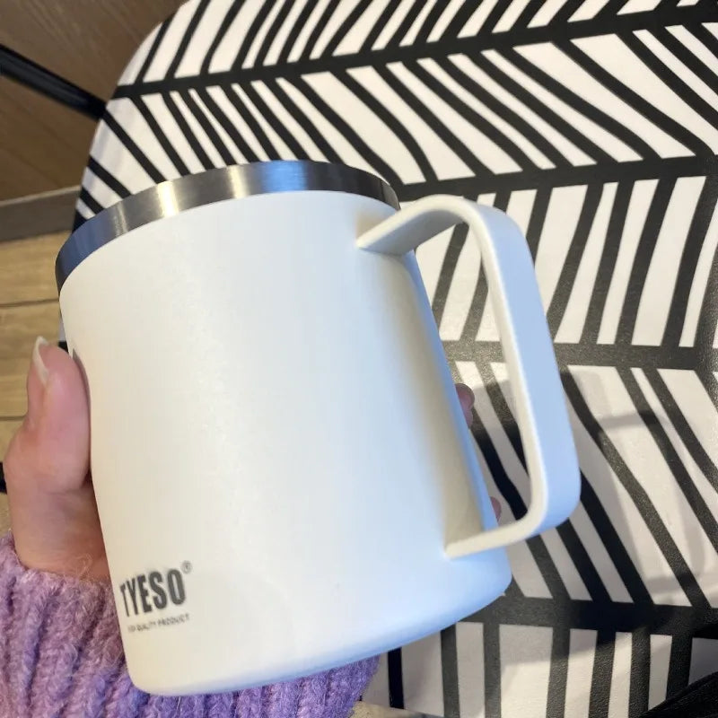 Tyeso 400ML Stainless Steel with Lid Insulated Coffee Cup for Office Home Water Bottle Office Home Portable Thermal Tea Mug