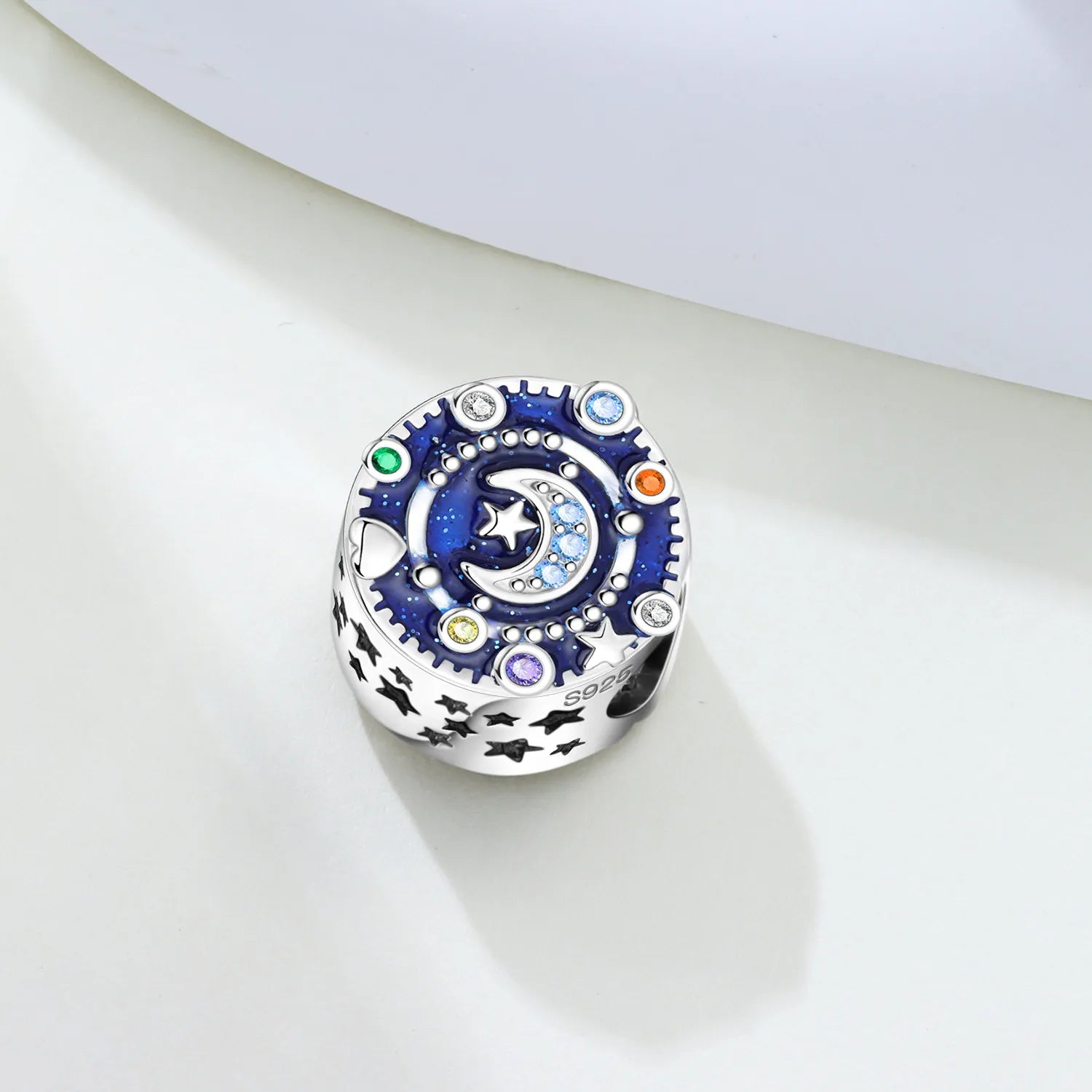 PANPOKI 925 Sterling Silver Sun Moon Trajectory Pendant Beads Original Pendants Bracelet Charm Jewelry Party DIY Trendy Gift