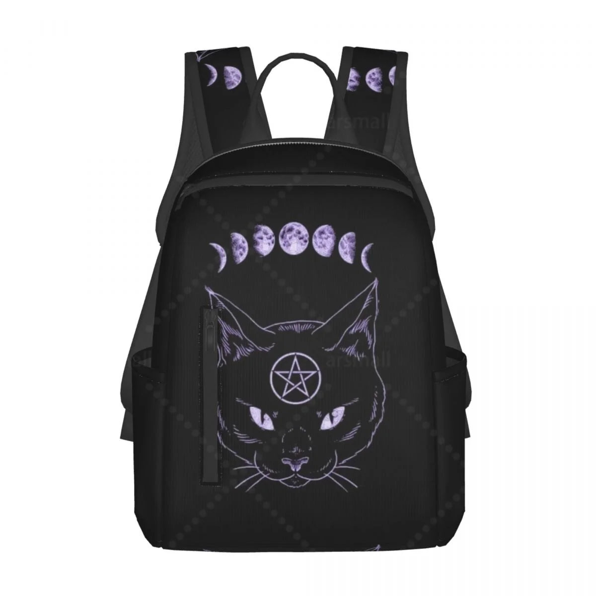 Black Hail Cat MoonTravel Backpack College Book Bag for Men Women Lightweight Casual Should Bags for Outdoor Sports Hiking