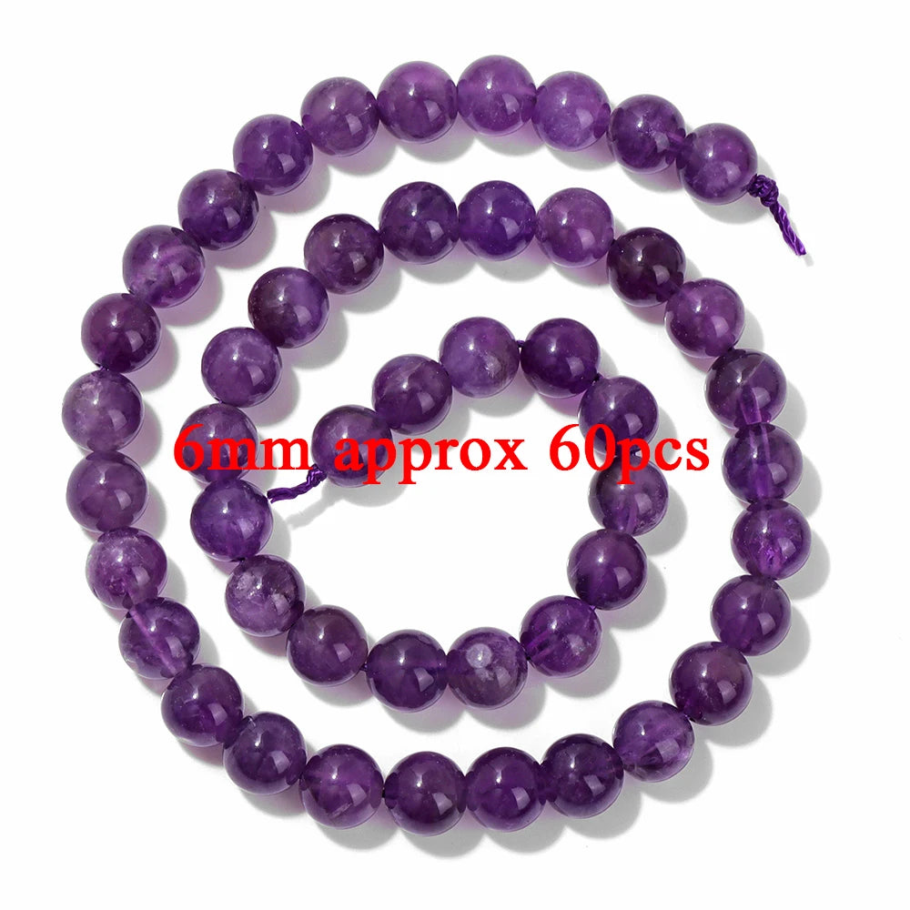 Natural Amethyst Quartz Stone Beads Faceted Round Rondelle Cube Loose Spacer Gem Bead For Jewelry Making Necklace Bracelet DIY