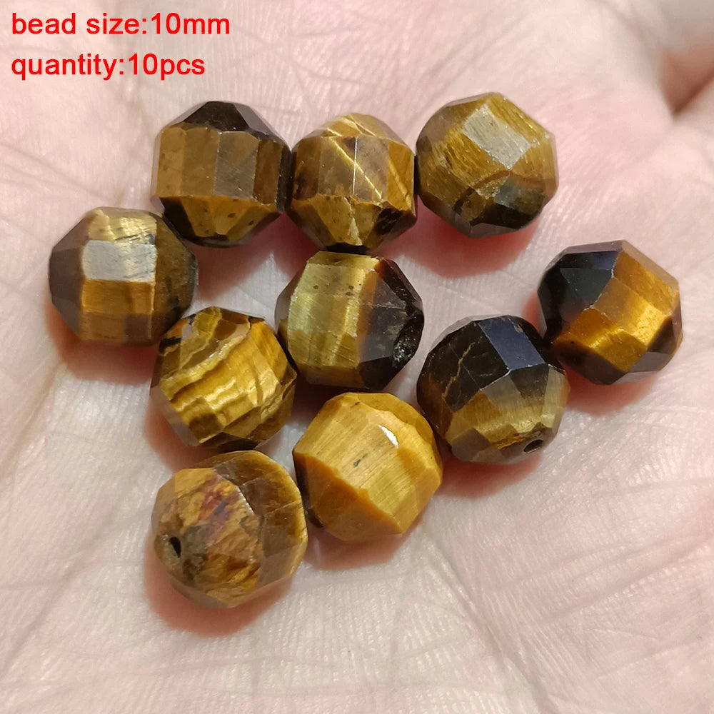 45 Kind Tiger Eye Stone Bead Natural Yellow Cabochon Round Faceted Square Loose Beads Fit Fashion Jewelry Making Handmade Supply
