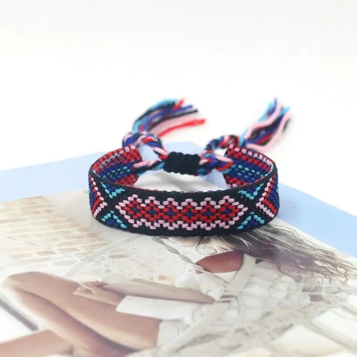 12Pcs Bohemia Nepal Woven Friendship Bracelets Adjustable String Friendship Bracelets with a Sliding Knot Closure for Women Girl