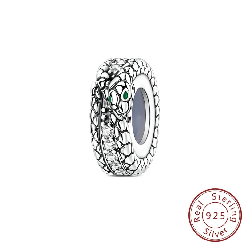 Charms 100% 925 Sterling Silver Flowers Colorful Zircon Silicone Spacer Beads Fit 3mm 925 Original Bracelets Fine DIY Jewelry