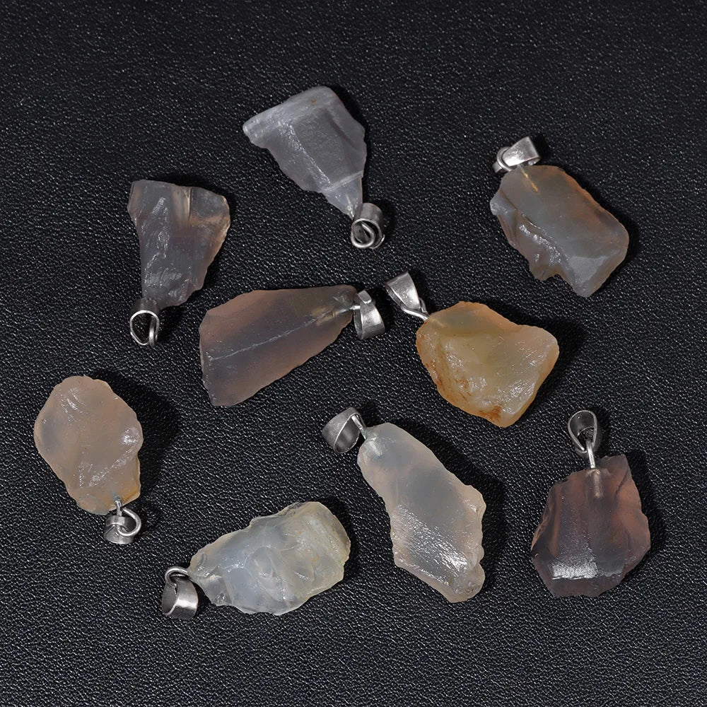 5pcs/lot Natural Stone Pendant Irregular Rough Quartz Crystal Energy Charms For Jewery Making Earrings Necklace DIY Accessories