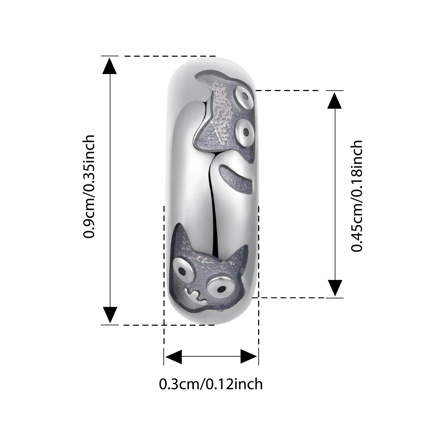 Bamoer 925 Sterling Silver Paw Print Silicone Beads Retro Pet Heart Charm for Women Teen DIY Lovely Bracelet Jewelry Accessories