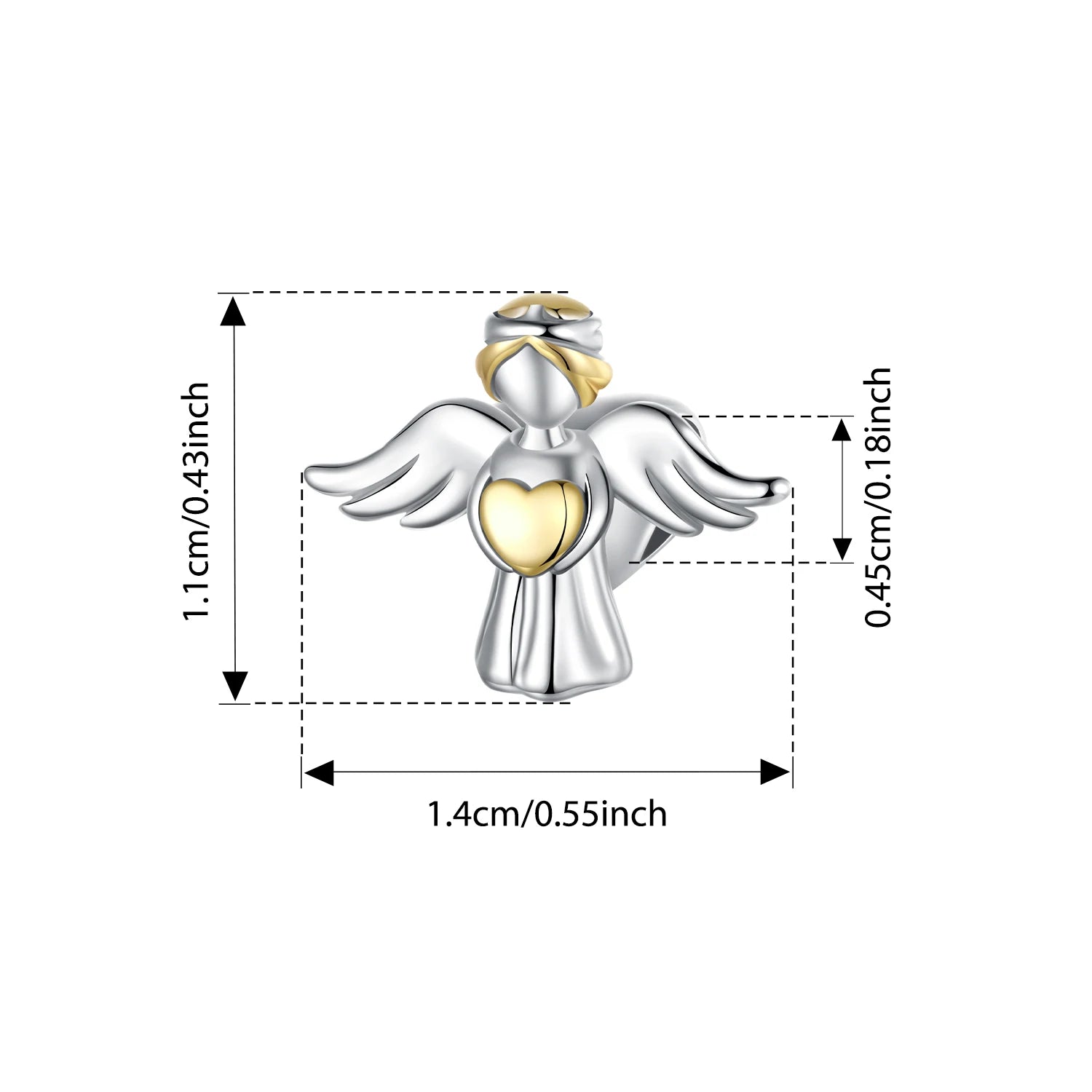 BISAER 925 Sterling Silver Heart Family Charm Angel Mother Child Hug Love Bead For Women Mother's Day DIY Bracelet Fine Jewelry
