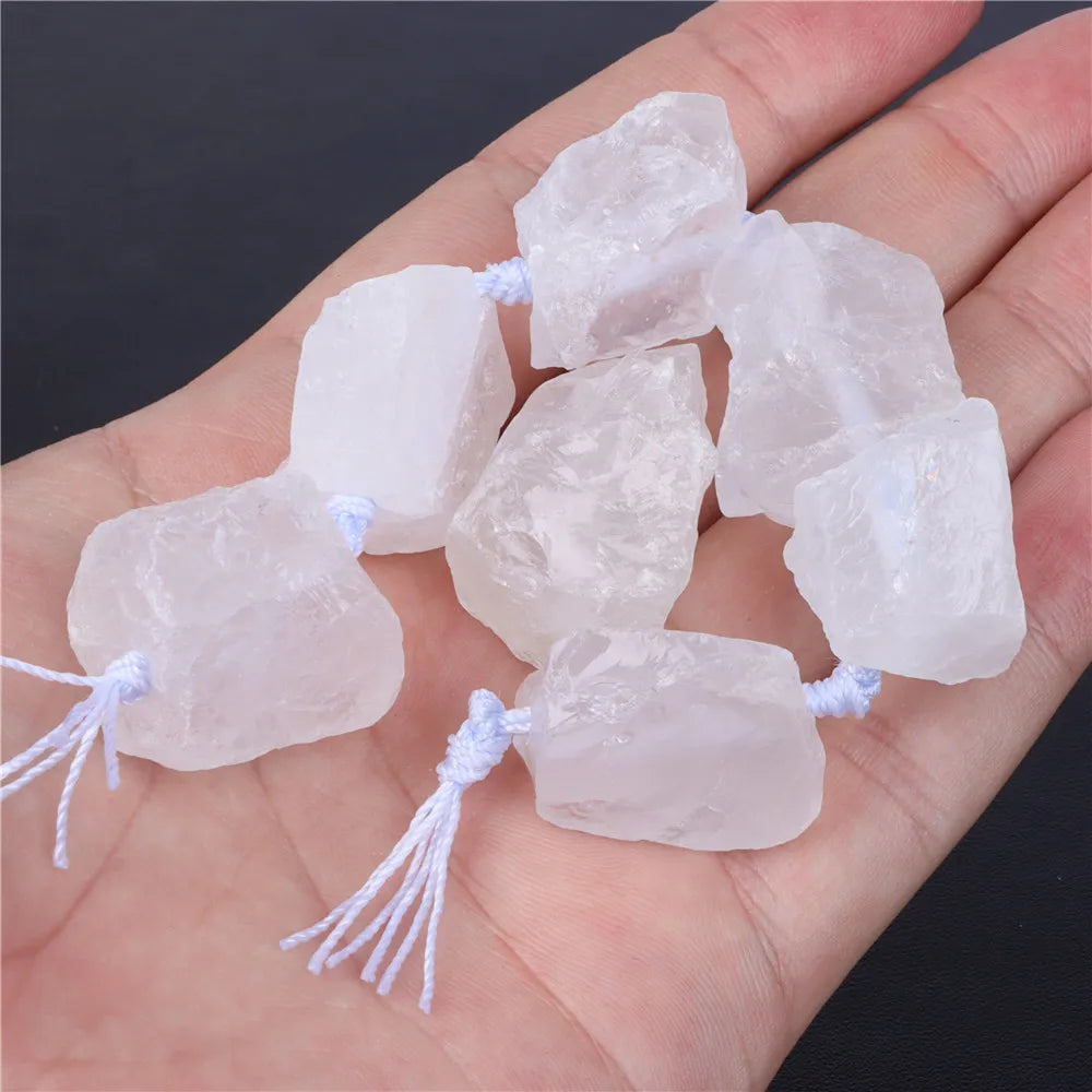 Wholesale Natural Stone Clear Quartz Crystals Beads Faceted Smooth Irregular Loose Bead For Jewelry Making Charm Accessories DIY