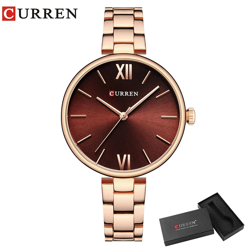 CURREN Women Watch Fashion Luxury Watch Reloj Mujer Stainless Steel  Female Clock Quartz Bracelet Wrist Watch Clock Gift