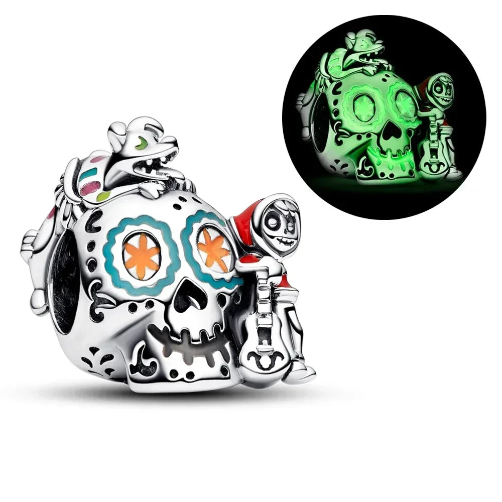 Night Glow Pumpkin,Skull,Vampire,Witch,Ghost Halloween Series Charm fit Pan Original Bracelet Holiday Jewelry DIY Fun Beads