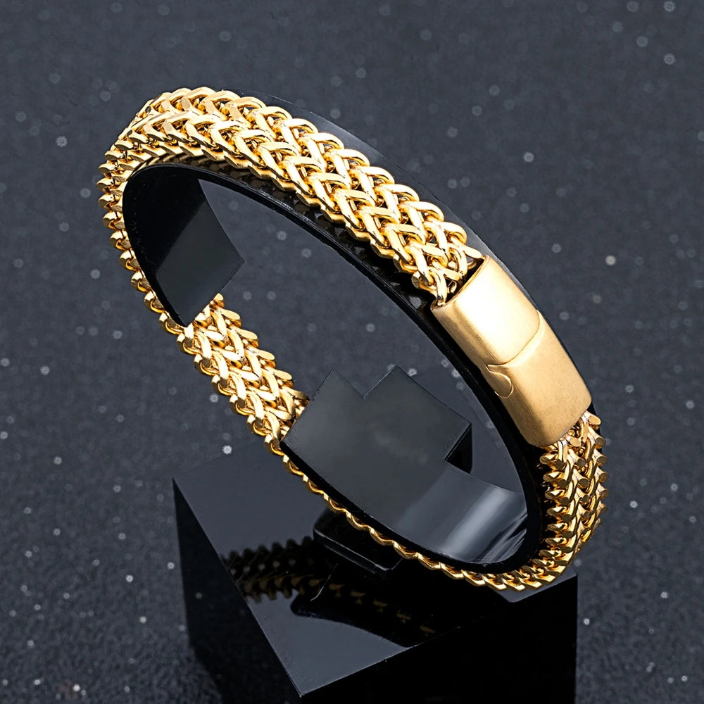 MKENDN 8MM Blau Edelstahl Panzerkette Armband Männer Frauen Kette Armbänder &amp; Armreifen Hip Hop Biker Schmuck Geschenke