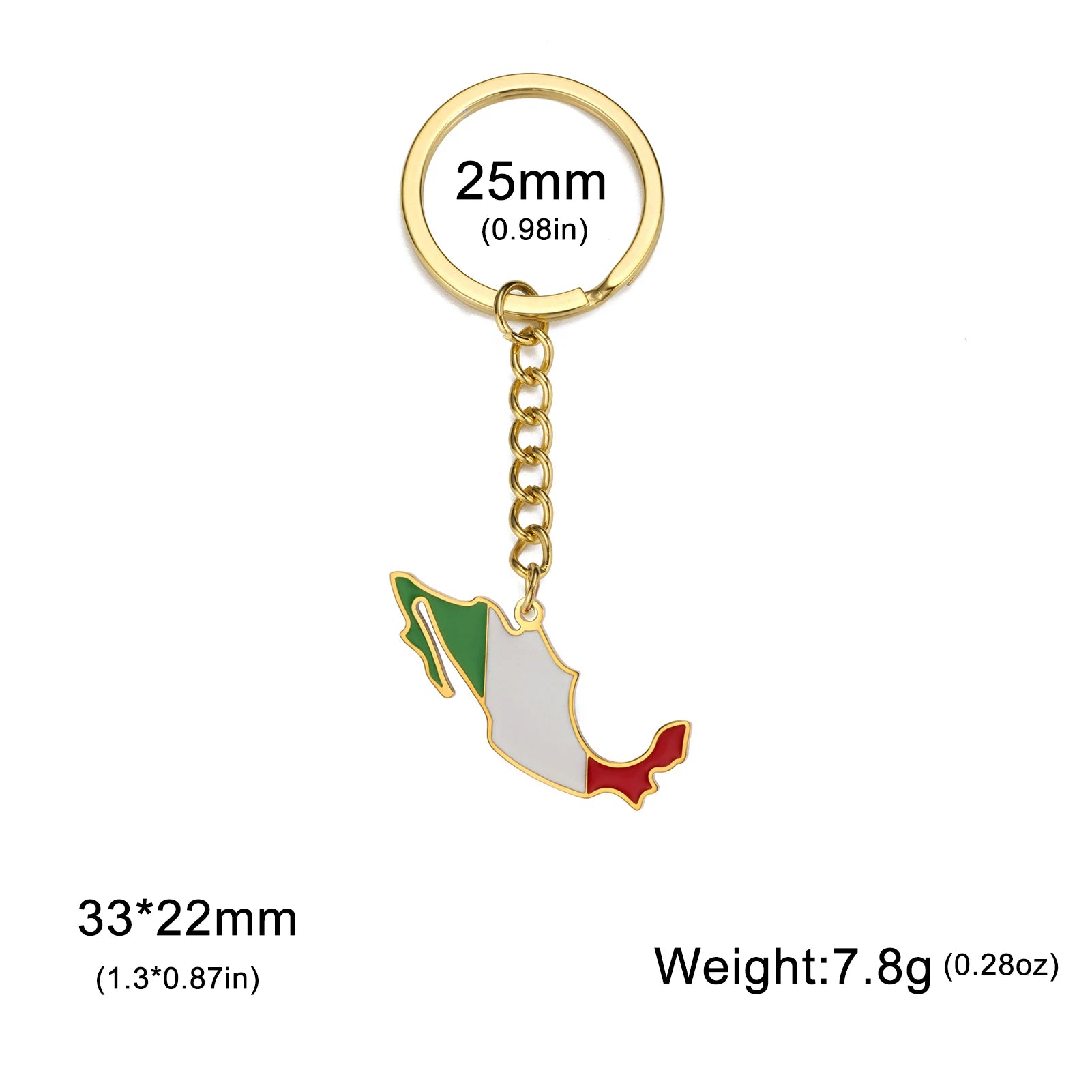 Dreamtimes France Poland Mexico Map Pendant Keychain for Women Men Stainless Steel Key Ring Qatar Ghana Syria Haiti Jewelry