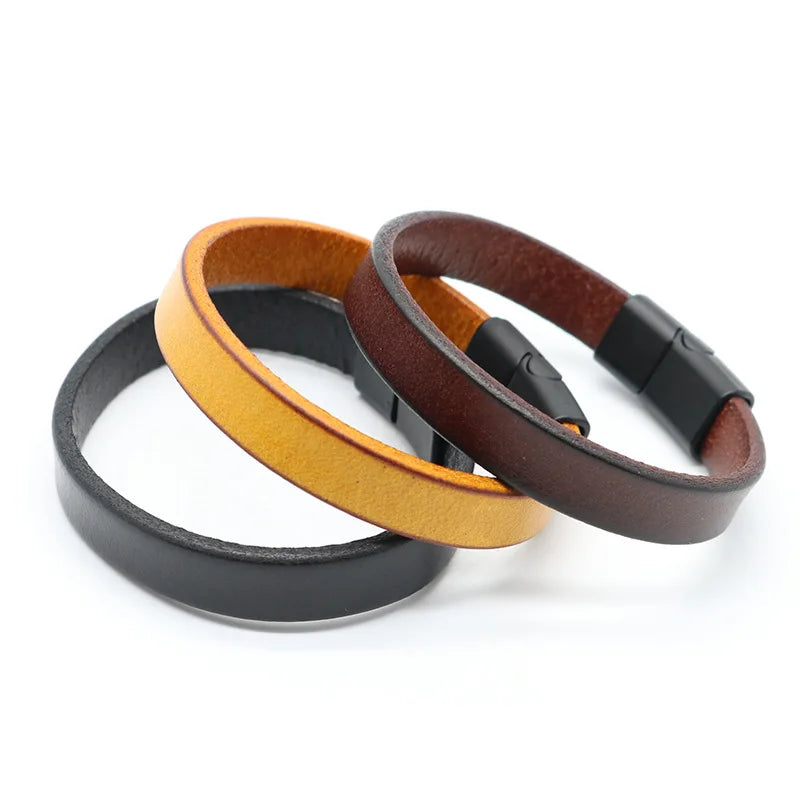 MKENDN Viking Vintage Genuine Leather Cuff Bracelet For Hand Wrist Wristband Men Woman Punk Bangle Couple Jewelry Gift