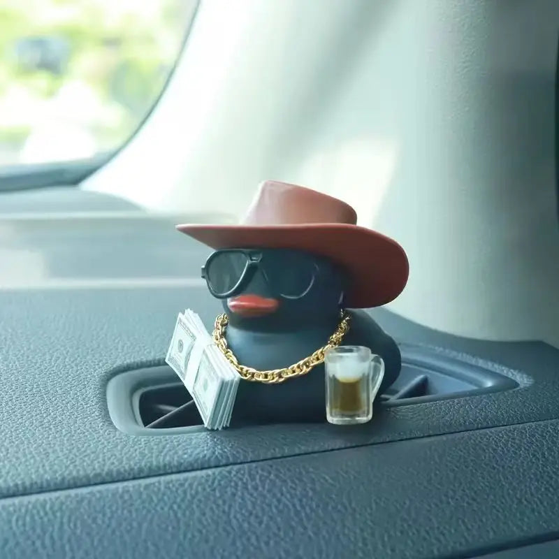 Canard porte-bonheur pour tableau de bord de Jeep - Décoration mignonne et amusante avec une bière à un dollar - Cadeau de Noël original pour la famille et les amis
