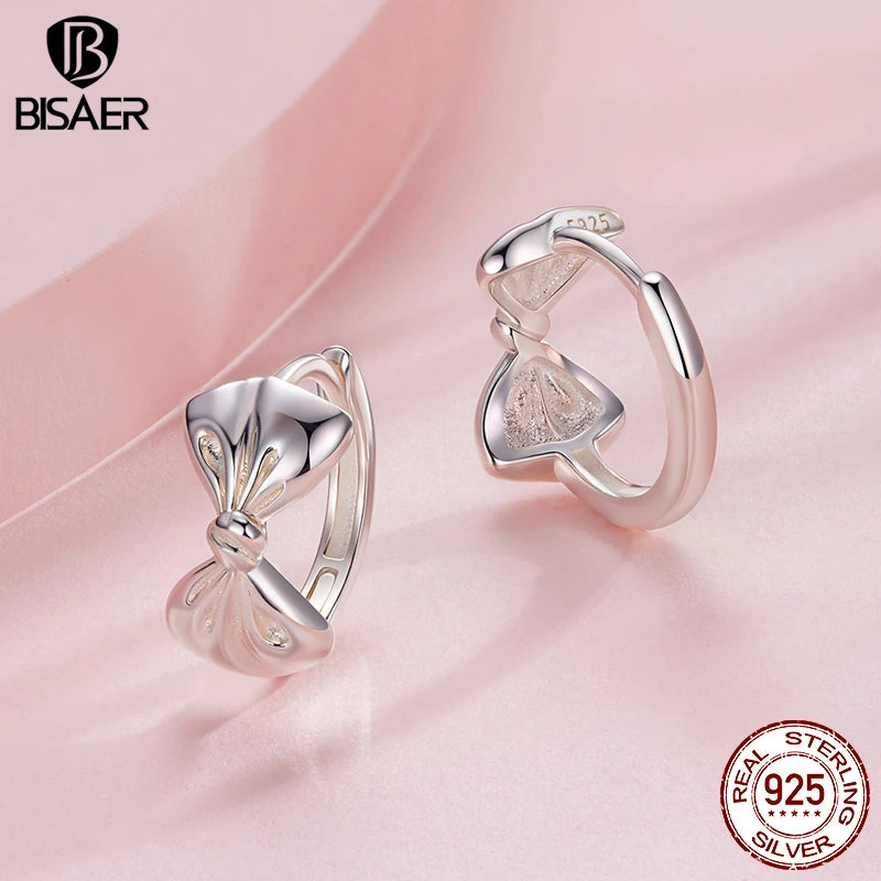 BISAER 925 Sterling Silver Mermaid Stud Earrings Blue Gradient Enamel process Stud Ear for Women Party Fine Jewelry Holiday Gift