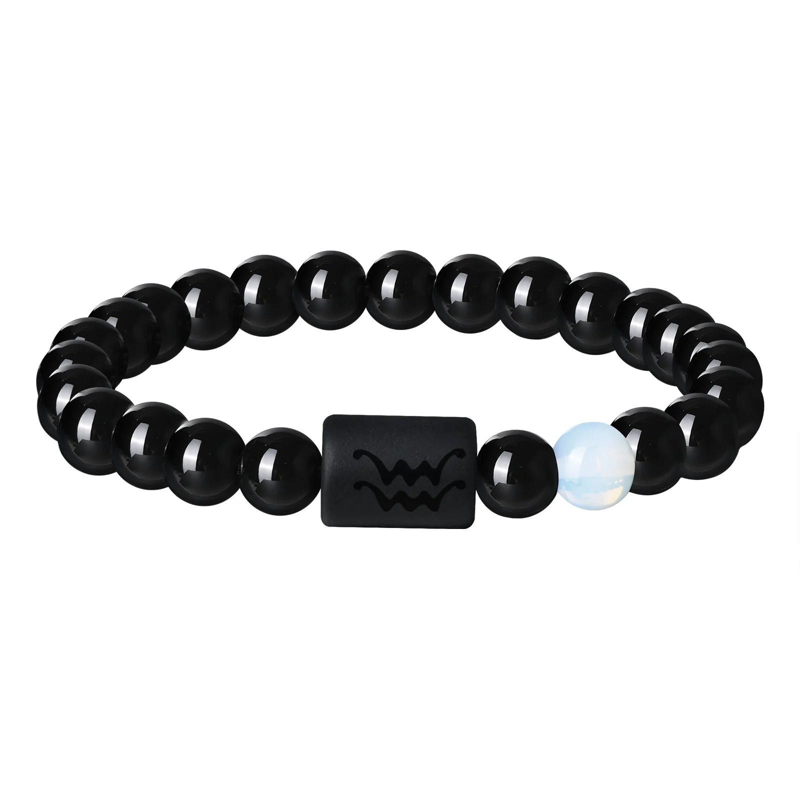 Vnox 12 Zodiac Charms Bracelets Gift for Men Dad,Both Sided Constellation Birthmonth Beaded Bracelet Wristband,Father's Day Gift