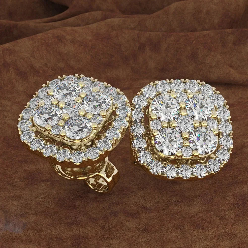 Real 14K Gold Jewelry Earring Women Fine Aros Mujer Oreja Pink Earrings for Women Orecchini 14 K Yellow Gold Bizuteria Jewelry