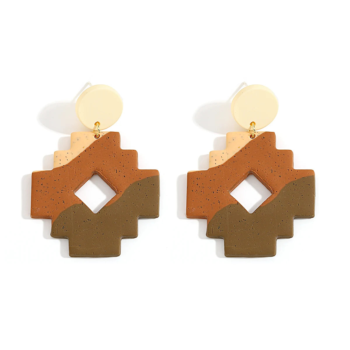 AENSOA Handmade Woven Rattan Knit Raffia Wooden Drop Earrings for Women Bohemian Circular Fan Shaped Statement Earrings Jewelry