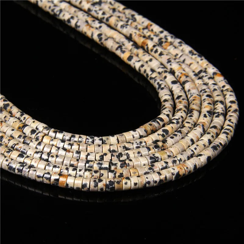 New Fashion Flat Disc Round Stone Bead 4x2MM Quartzs Imperial Agat Jaspers Loose Spacer Heishi Beads Jewelry Diy Accessories
