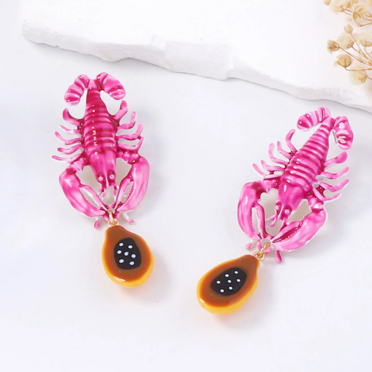 ZAA Fashion Summer Holiday Lobster Pendant for Women's Earrings