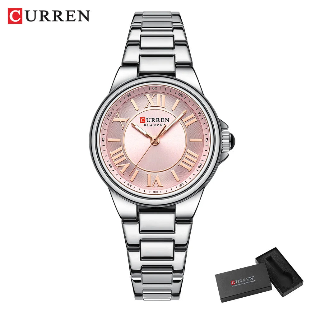 CURREN Romantic Charm Women's Wristwatches Fashion Design Thin Quartz Watch with Luminous Hands Stainless Steel Bracelet - Madeinsea©