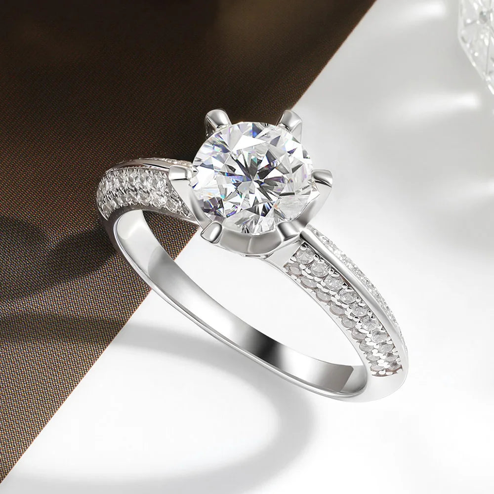 Serenity 1/3/5ct D Color Moissanite Rings For Women Anniversary Gift  100% S925 Sterling Silver Eternity Ring Wedding Bridal GRA