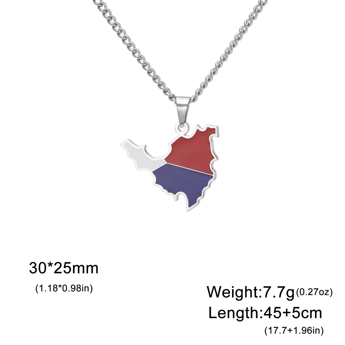 EUEAVAN European Country Map Necklace Stainless Steel Drip Oil Poland France Portugal Romania Ukraine Italy Germany Flag Jewelry