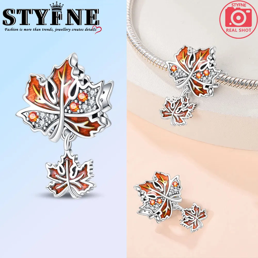 New Harvest Season Pumpkin Bunny Guitar Beads Fit Original Bracelet 925 Silver Women's Necklace DIY Charm Exquisite Jewelry Gift