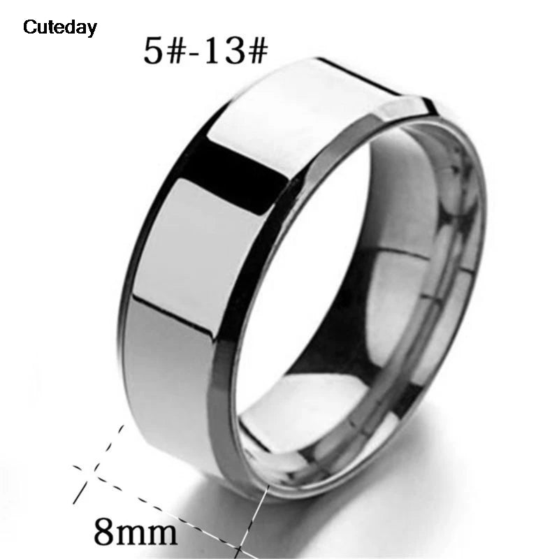 Fashion Charm Jewelry Ring for Men Women Stainless Steel Black Rings Wedding Engagement Band Quality Matte Male Jewelry