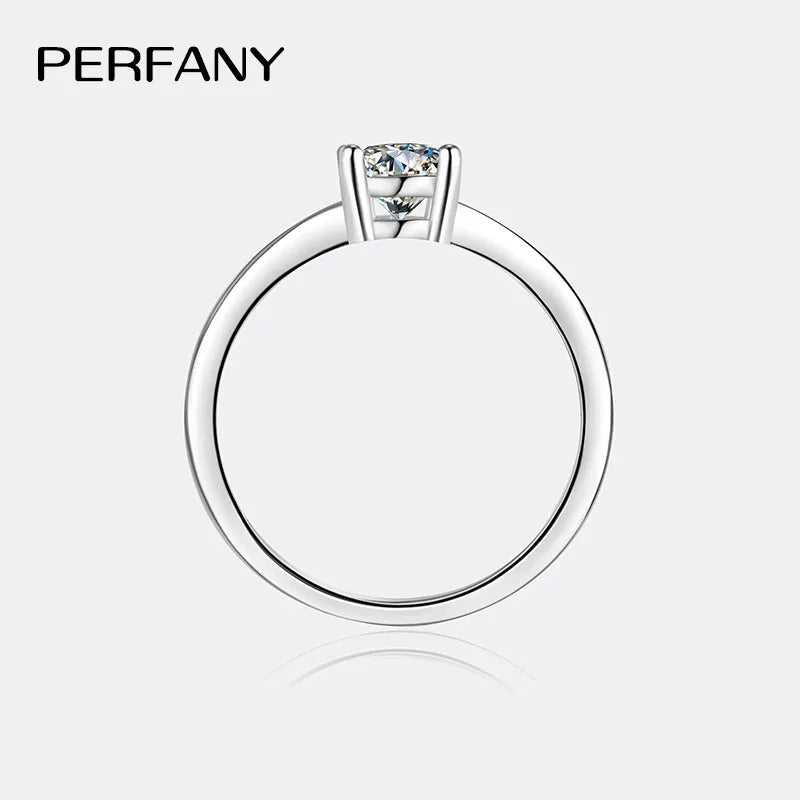 PERMANY 0.6CT Square Cut Moissanite Ring for Women S925 Pure Silver Imitation Diamond Simple Fashion Wedding Jewelry - Madeinsea©