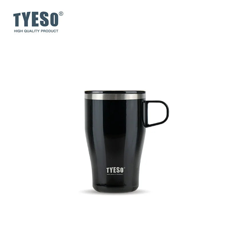 Tyeso Stainless Steel Insulated Coffee Tumbler with Handle Portable Thermal Travel Mug for Hot Cold Drinks Office Home Outdoor