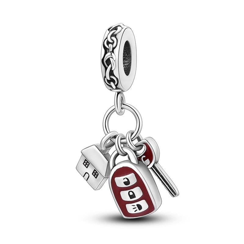 New 925 Sterling Silver Charms Bead Red Cherry Strawberry Love Heart Charm Fit Original Bracelet Pendant DIY Jewelry For Women - Madeinsea©