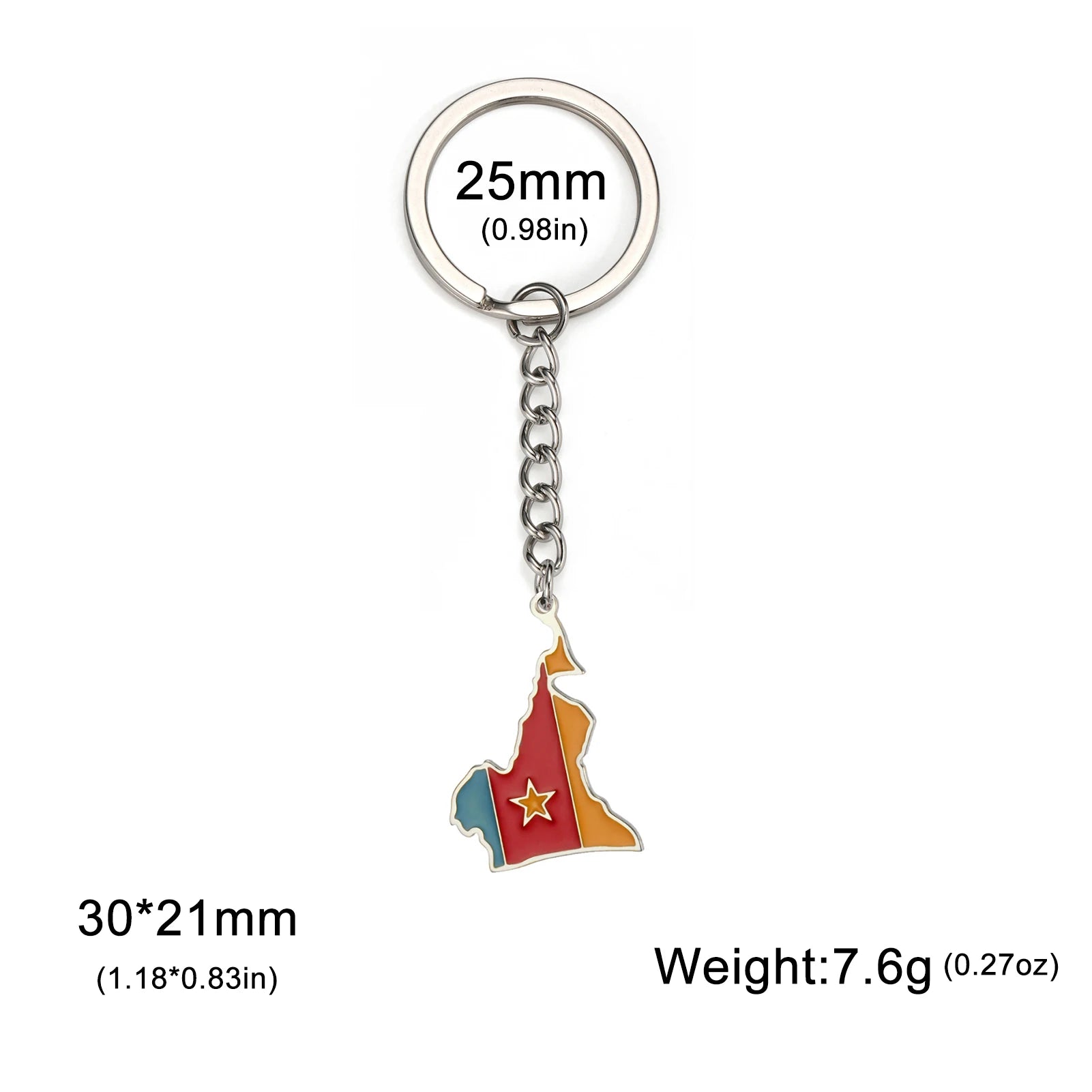 Dreamtimes France Poland Mexico Map Pendant Keychain for Women Men Stainless Steel Key Ring Qatar Ghana Syria Haiti Jewelry
