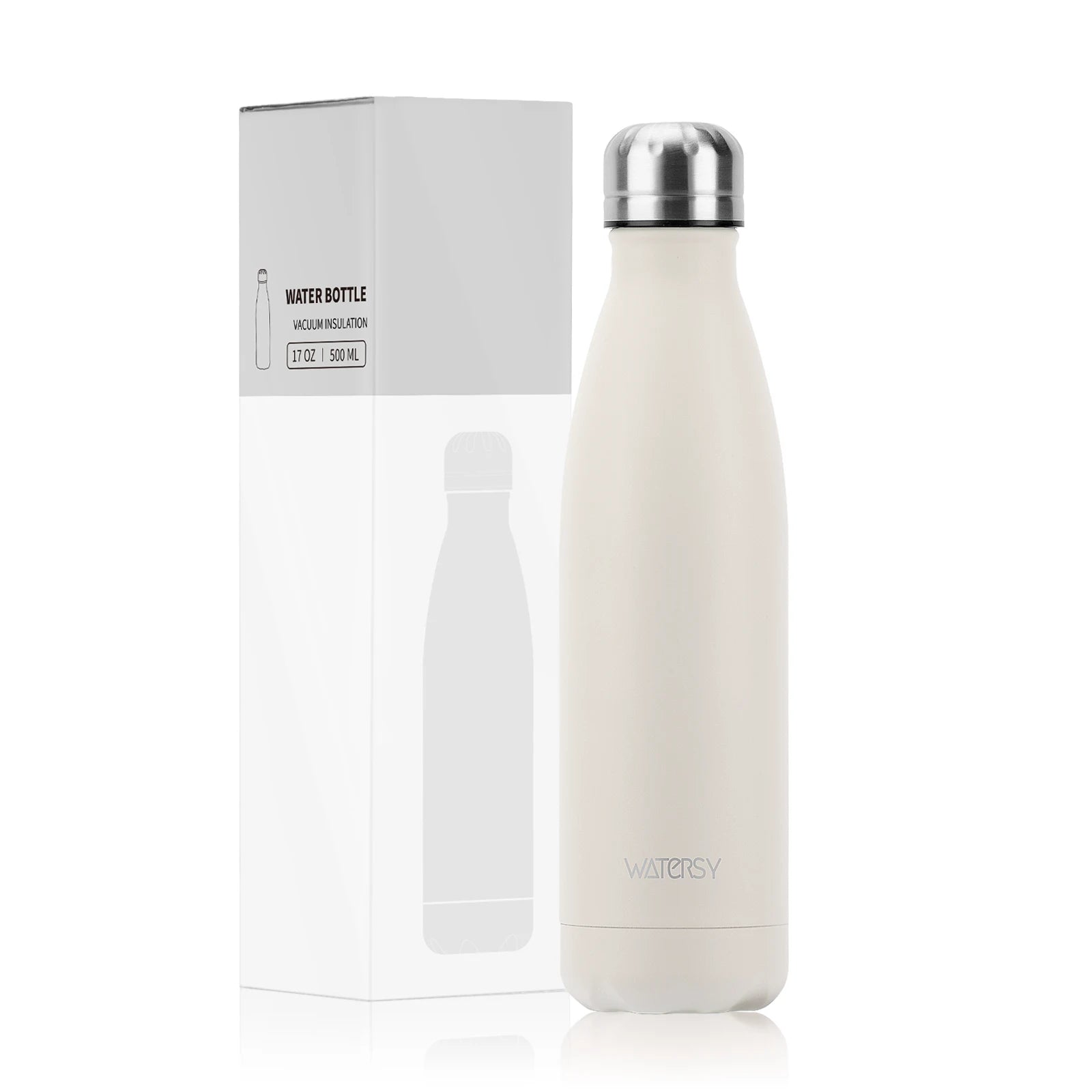 WATERSY 500ml Stainless Steel Vacuum Flask, Insulated Thermos Cup for Coffee & Water, Double Wall Thermal Bottle for Sports