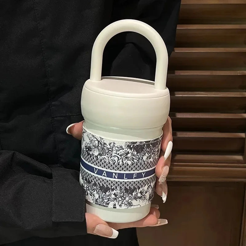 High Appearance Level Stainless Steel Thermos Cup Ins Female Simple Niche High-end Straight Drink Cup Water Cup