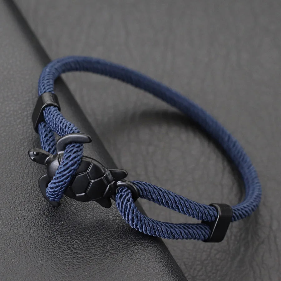 Unique Marine Turtle Bracelet Men Sliding Adjustable Rope Braclet Summer Beach Nautical Wrap Thread Braslet Leisure Pulseira - Madeinsea©