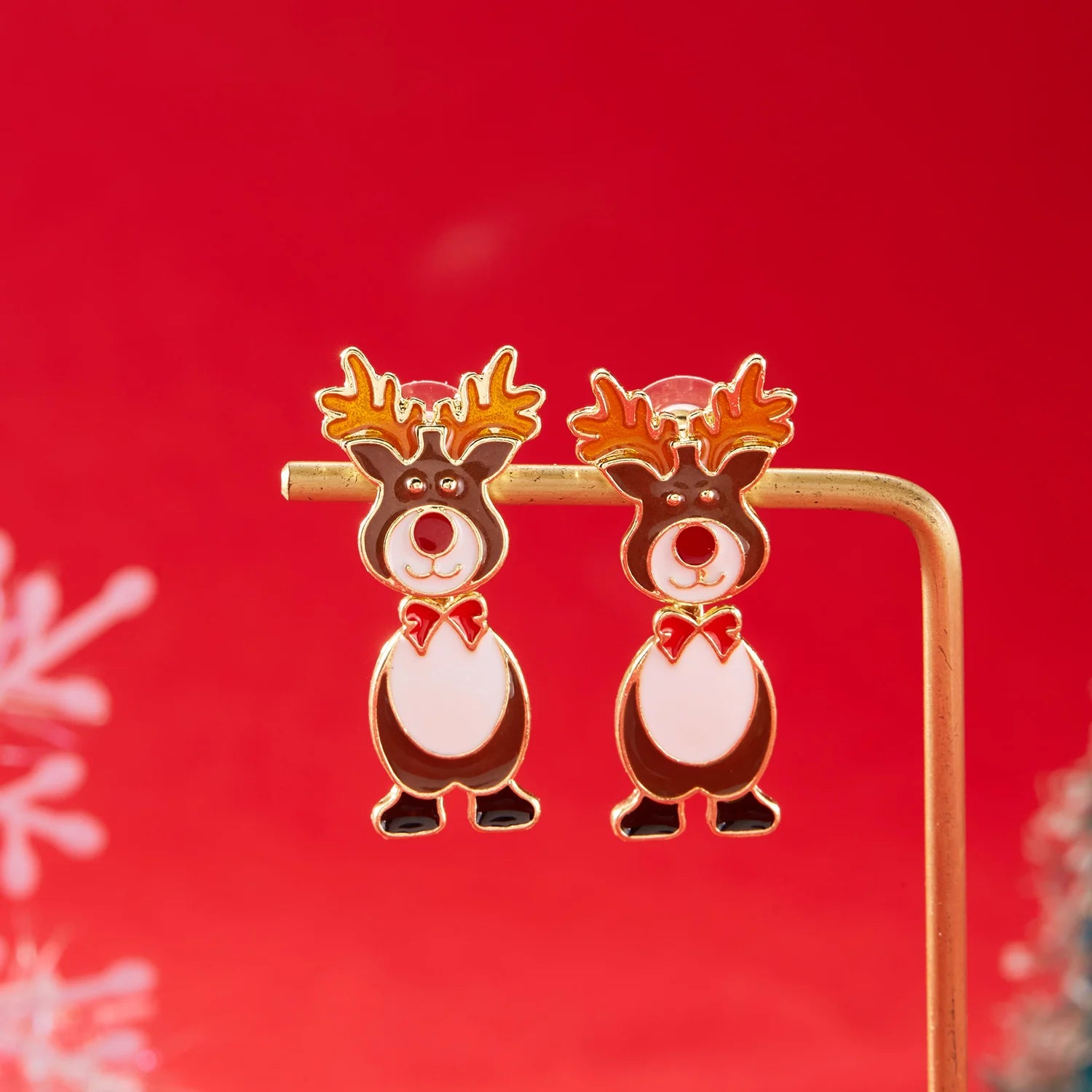 Funny Enamel Santa Claus Dangle Earrings For Women Christmas Tree Elk Long Tassel Drop Earring Girl New Year Party Jewelry Gifts