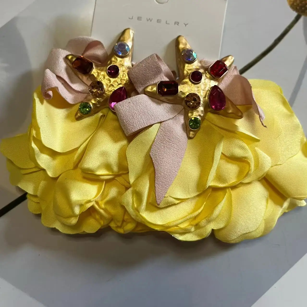 ZAA Personalized Trendy Resin Flower Water Drop Long Earrings