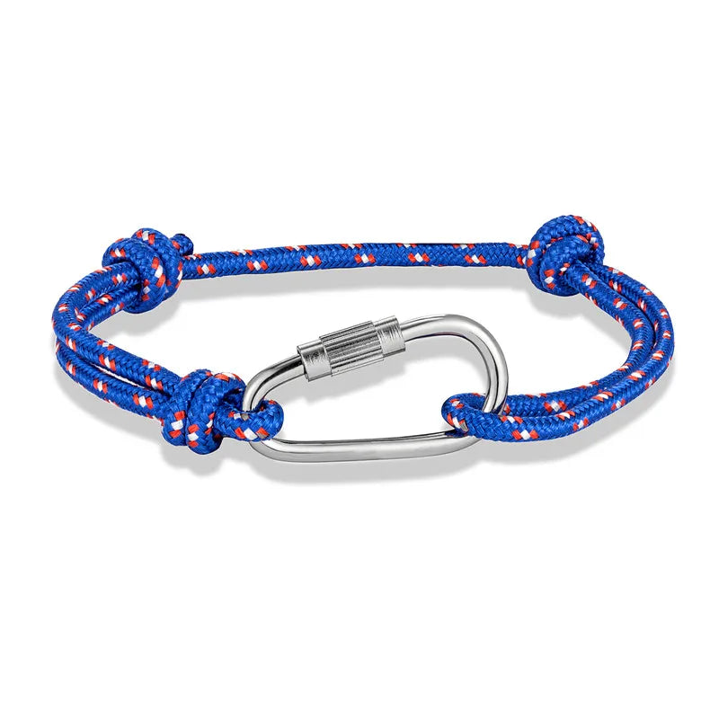 MKENDN High Quality Men Paracord Rope Survival Bracelet Women Adjustable Waterproof Surfer Rope Carabiner Shackle Jewelry
