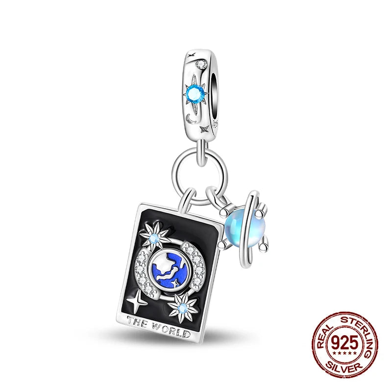 New 925 Silver Queen Scepter Treasured Sword Magic Tarot Charms Beads Fit 3mm 925 Original Bracelets DIY Birthday Jewelry