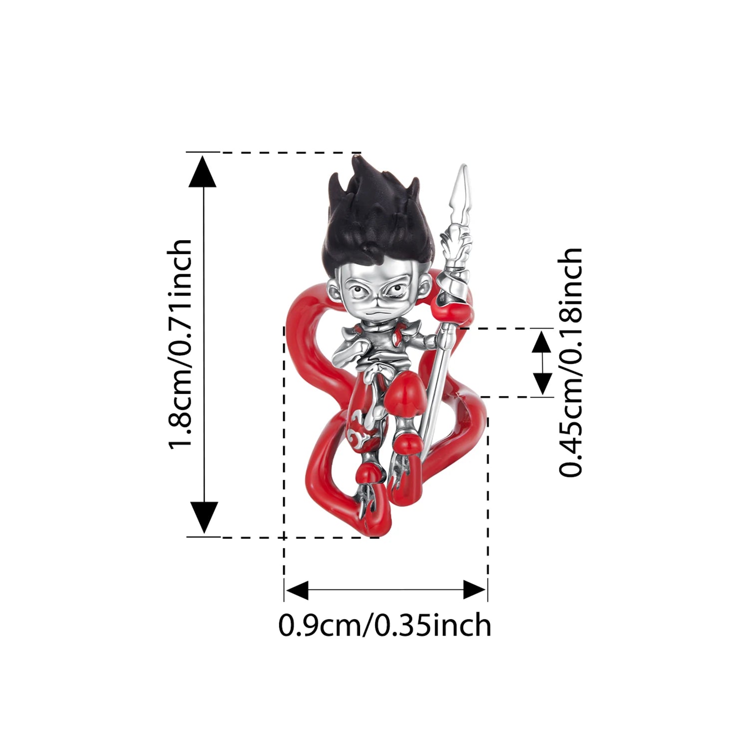 WOSTU 925 Sterling Silver Nezha Charm Little Sun Wukong Beads Red Heart Sword Charm for Woman Fit Bracelet Fine Jewelry DIY