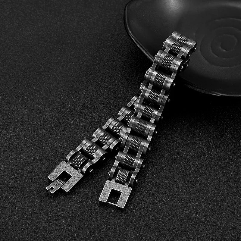 Retro Biker Chain Bracelet Mens Bracelet Link Chain Motorcycle Bicycle Style Bracelets Stainless Steel Bangles Jewelry