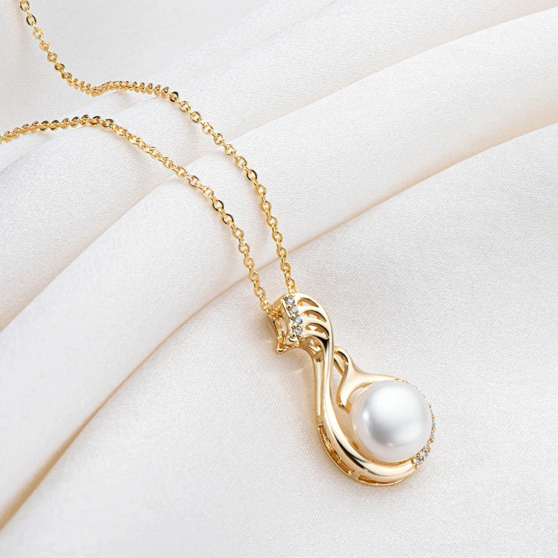 OXTAO 14K Gold Filled 9.5-10mm Natural Freshwater Pearl Necklace Luxury Fashion Jewelry Elegant Female Daily Wear Necklace